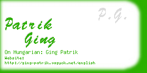 patrik ging business card